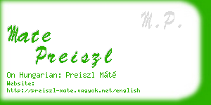 mate preiszl business card